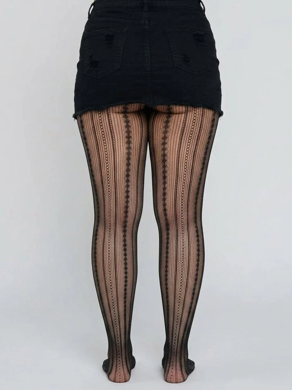 Vintage Pinstripe Fishnet Tights Pantyhose 1920s Gangster Pinup Retro NWT